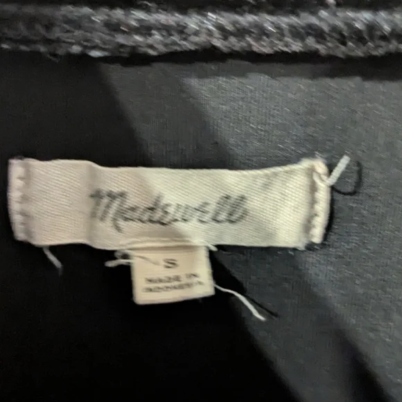 MADEWELL Black Velvet Short Sleeve Cowl Neck Top Small - Picture 6 of 7